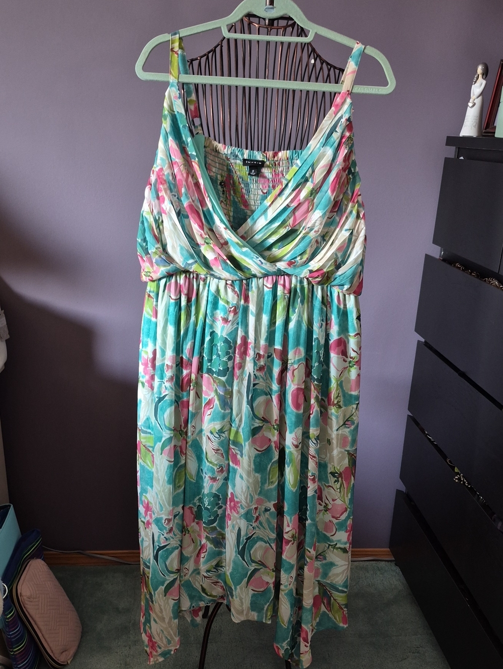 torrid Aqua, Pink and Green Floral Maxi Dress